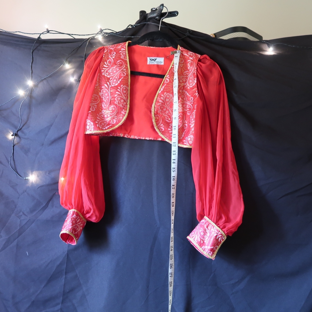 Red Bolero Jacket, Bra Top and Pantaloons